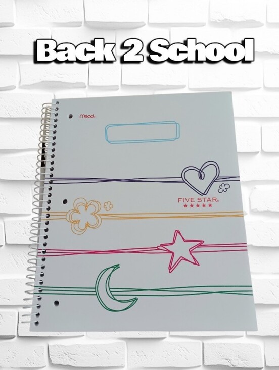 Mead Other - Five-Star 1 Subject Hearts & Stars Notebook